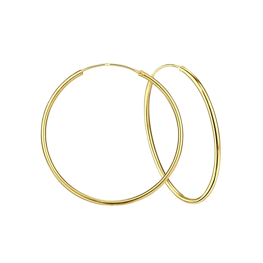 [10006491] 60mm Silver Thick Hoop Earrings