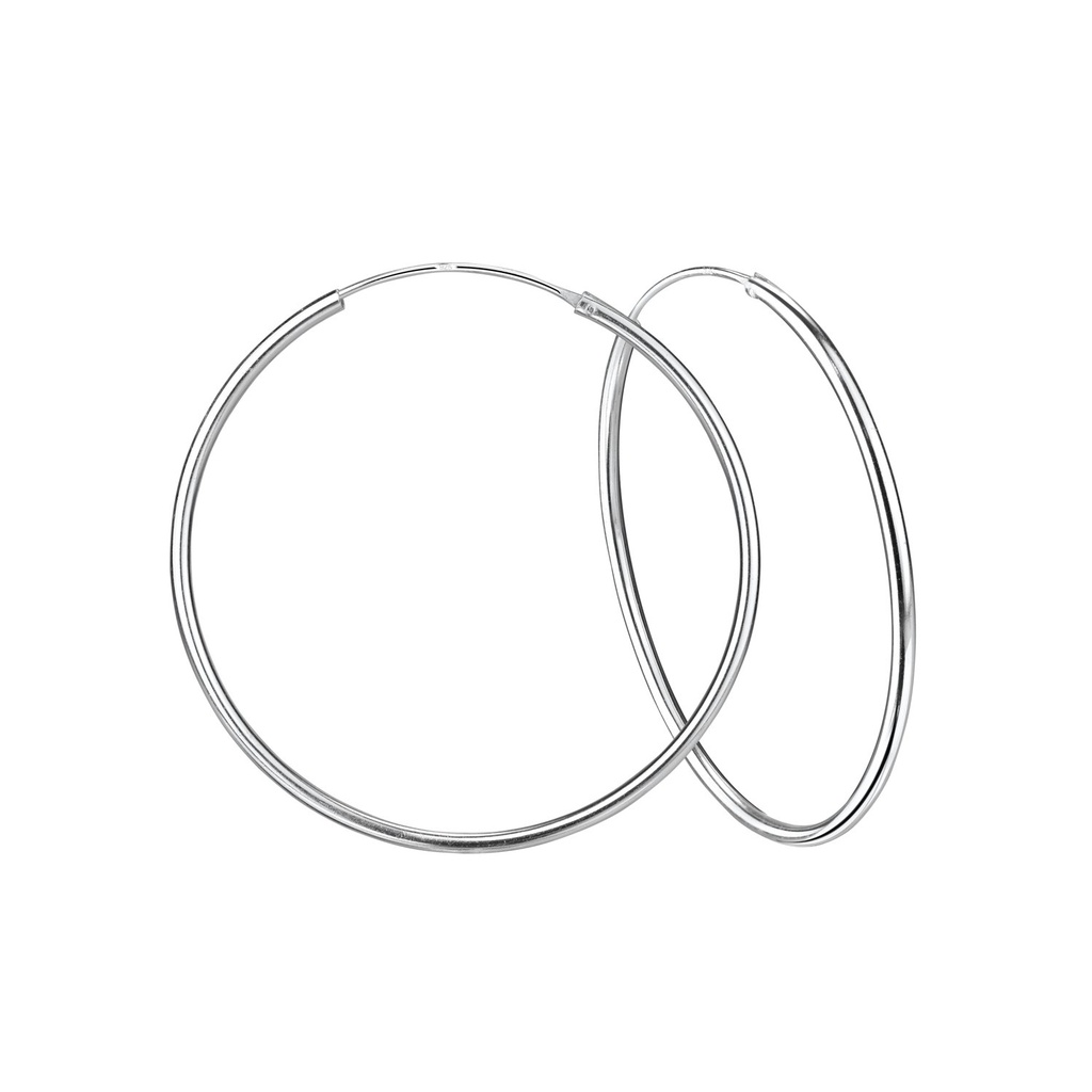 [10005926] 60mm Silver Thick Hoop Earrings