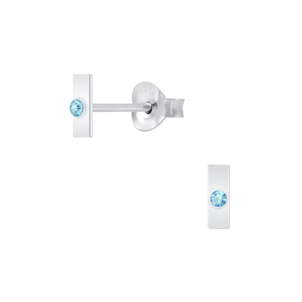 [10007281] Silver Bar Stud Earrings (Aqua Bohemica)
