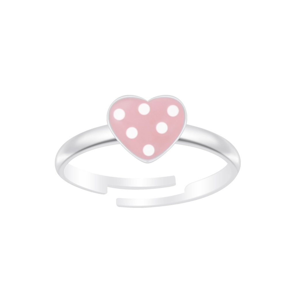 Bague réglable cœur en argent