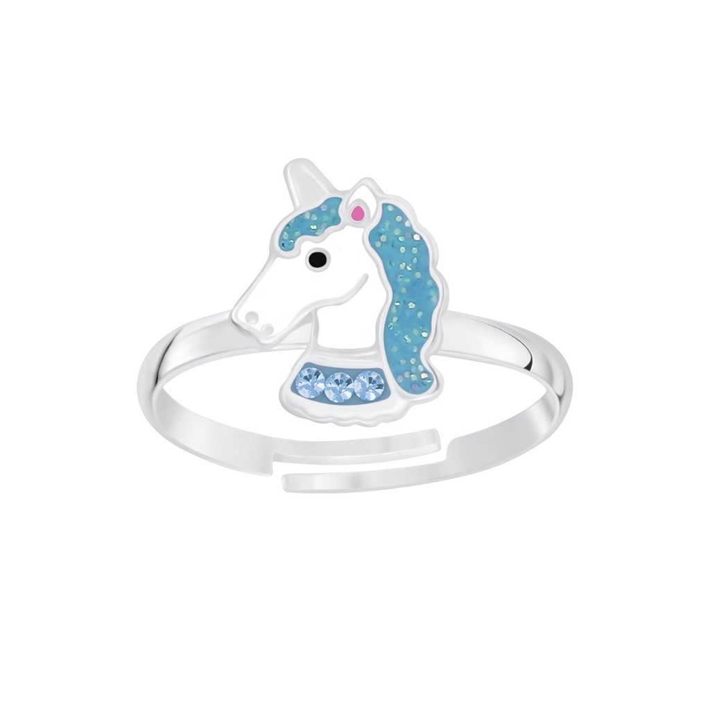 Bague réglable licorne en argent