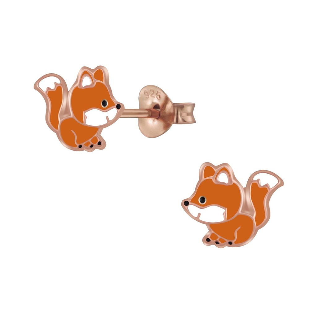 Silver Fox Stud Earrings