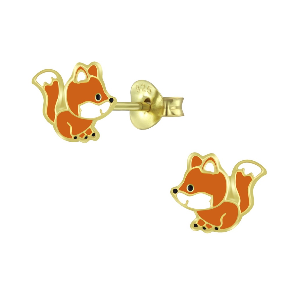 Silver Fox Stud Earrings