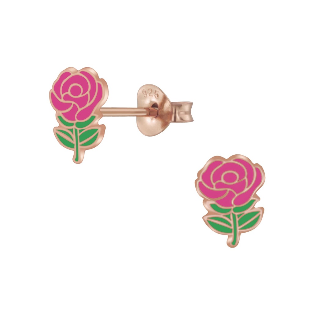 Silver Rose Stud Earrings