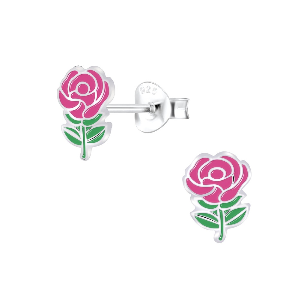 [10007986] Silver Rose Stud Earrings