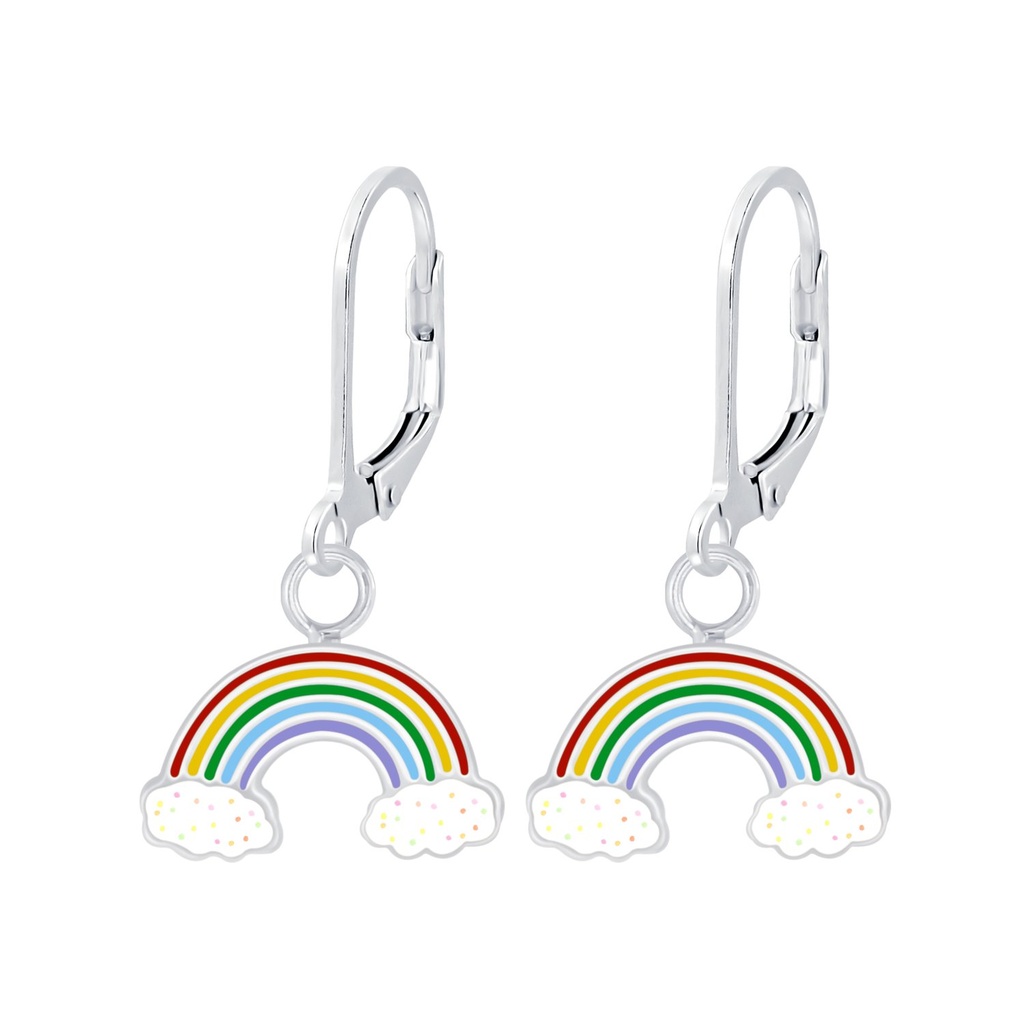 Dormeuses à levier arc-en-ciel en argent