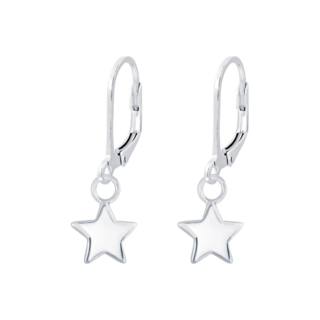 Dormeuses à levier étoile en argent