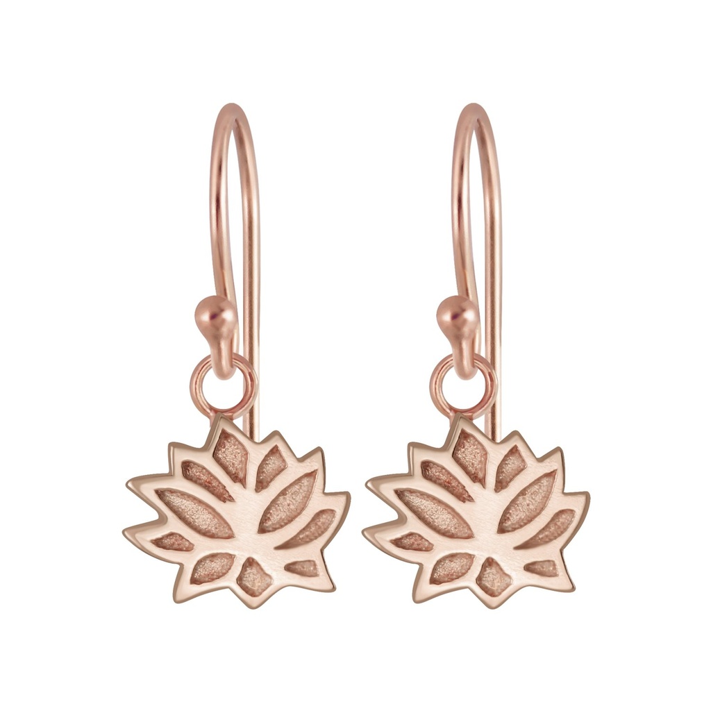Silver Lotus Flower Earrings