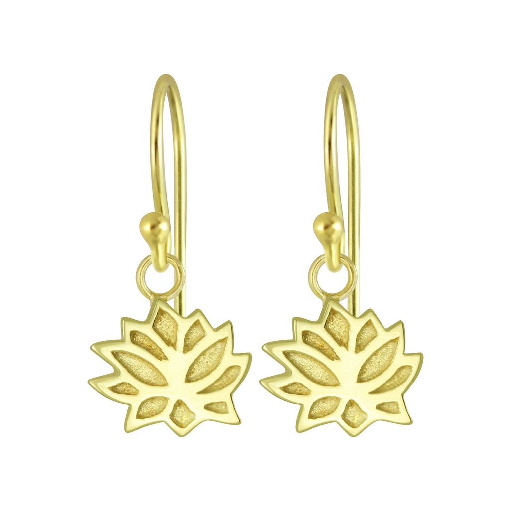 Silver Lotus Flower Earrings