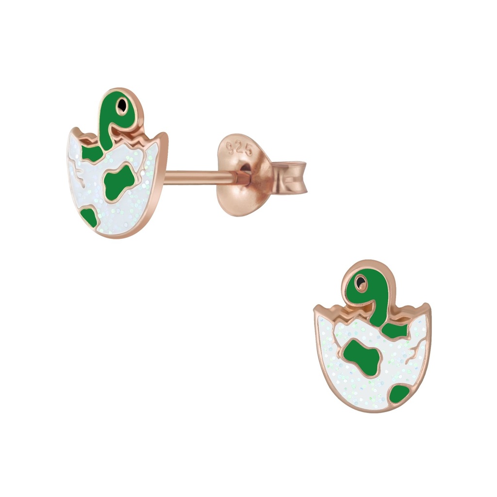 Puces d'oreilles dinosaure en argent