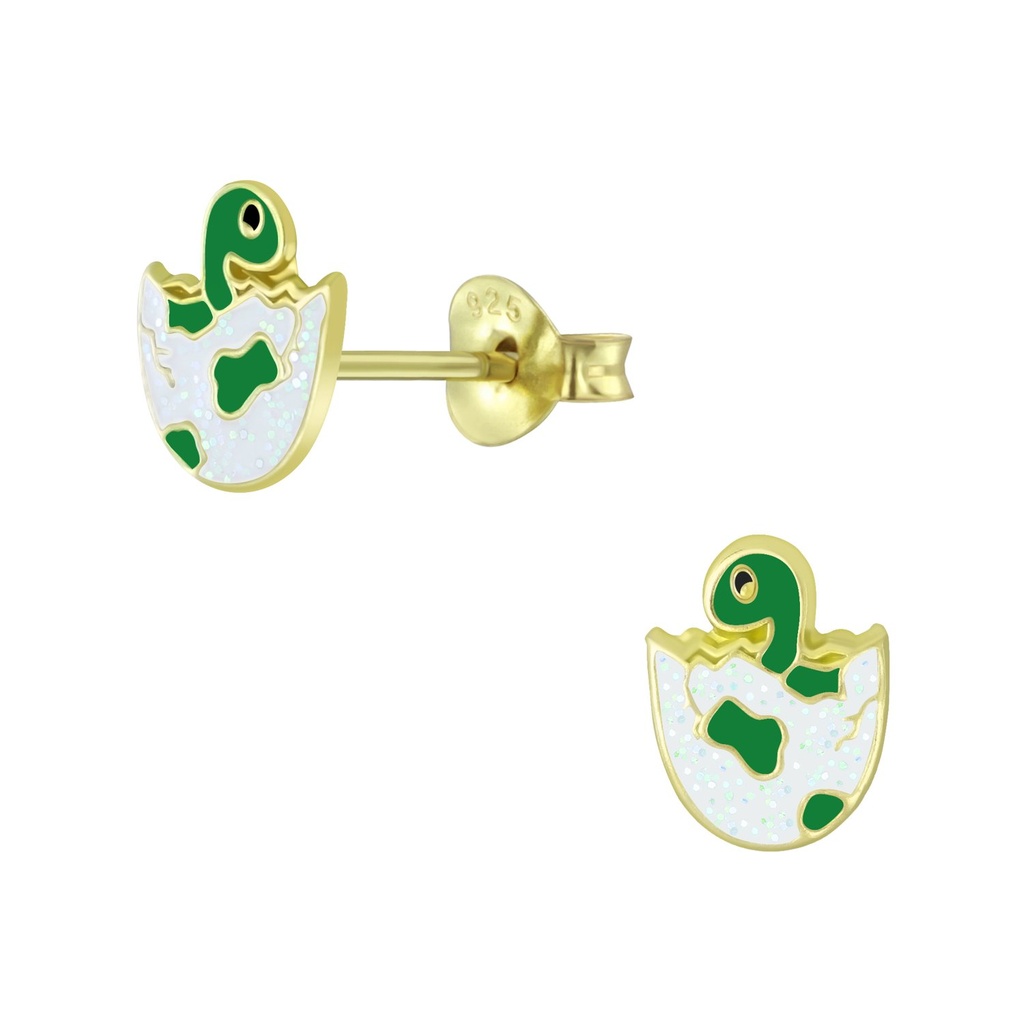 Puces d'oreilles dinosaure en argent
