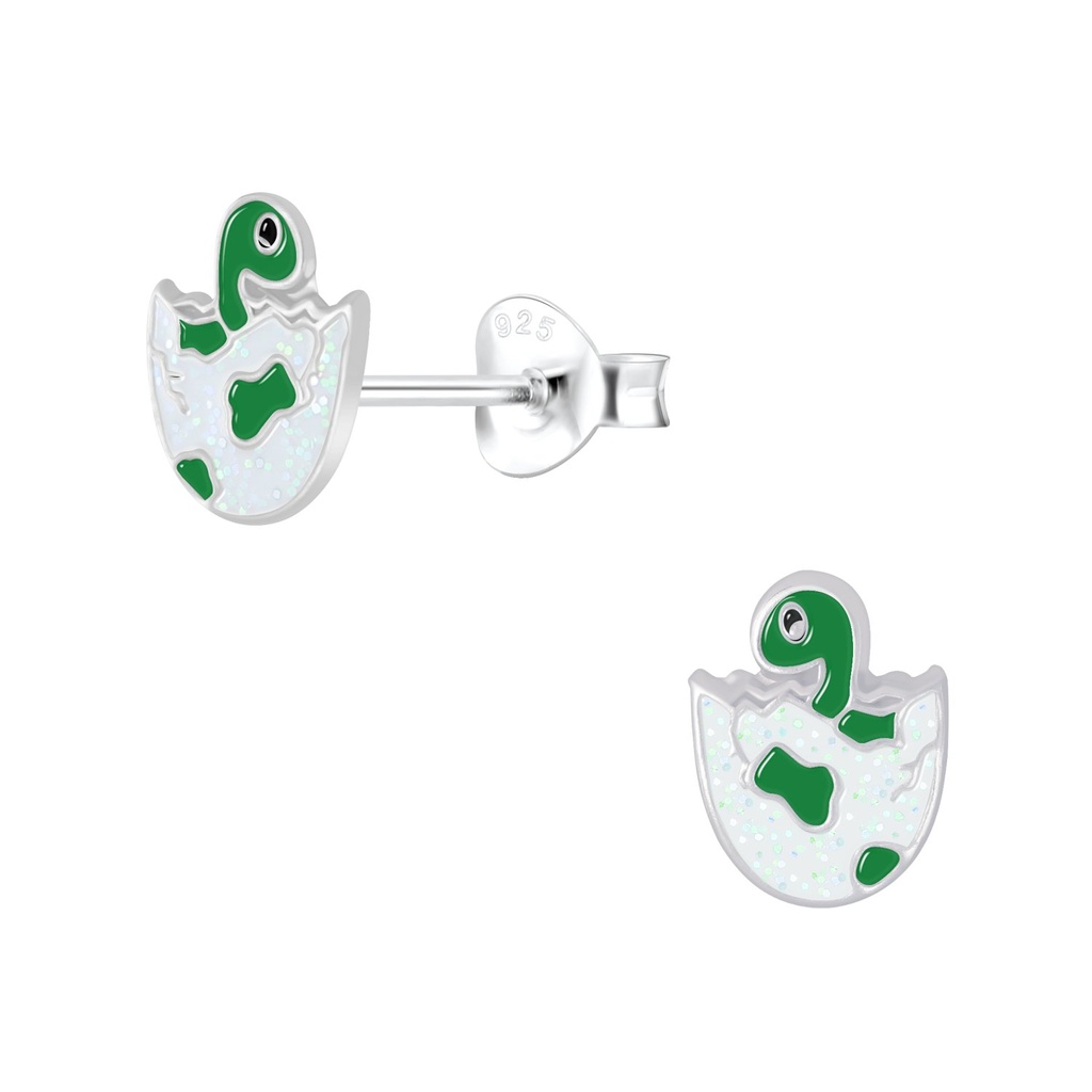 Puces d'oreilles dinosaure en argent
