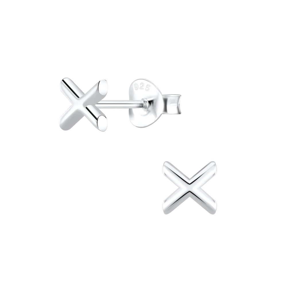 Puces d'oreilles X en argent