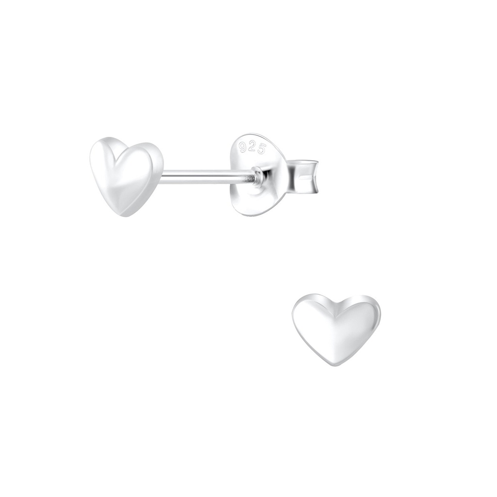 Silver Heart Stud Earrings