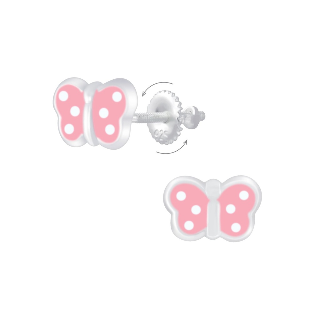 Boucles d'oreilles à fermoir à vis papillon en argent