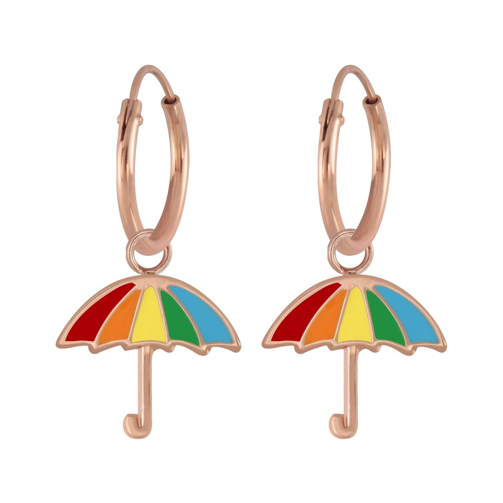 Créoles breloque parapluie en argent