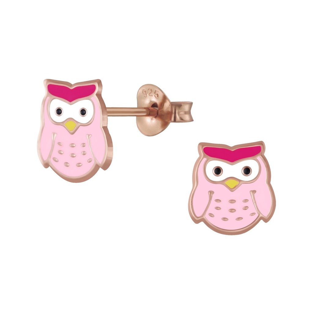 Silver Owl Stud Earrings