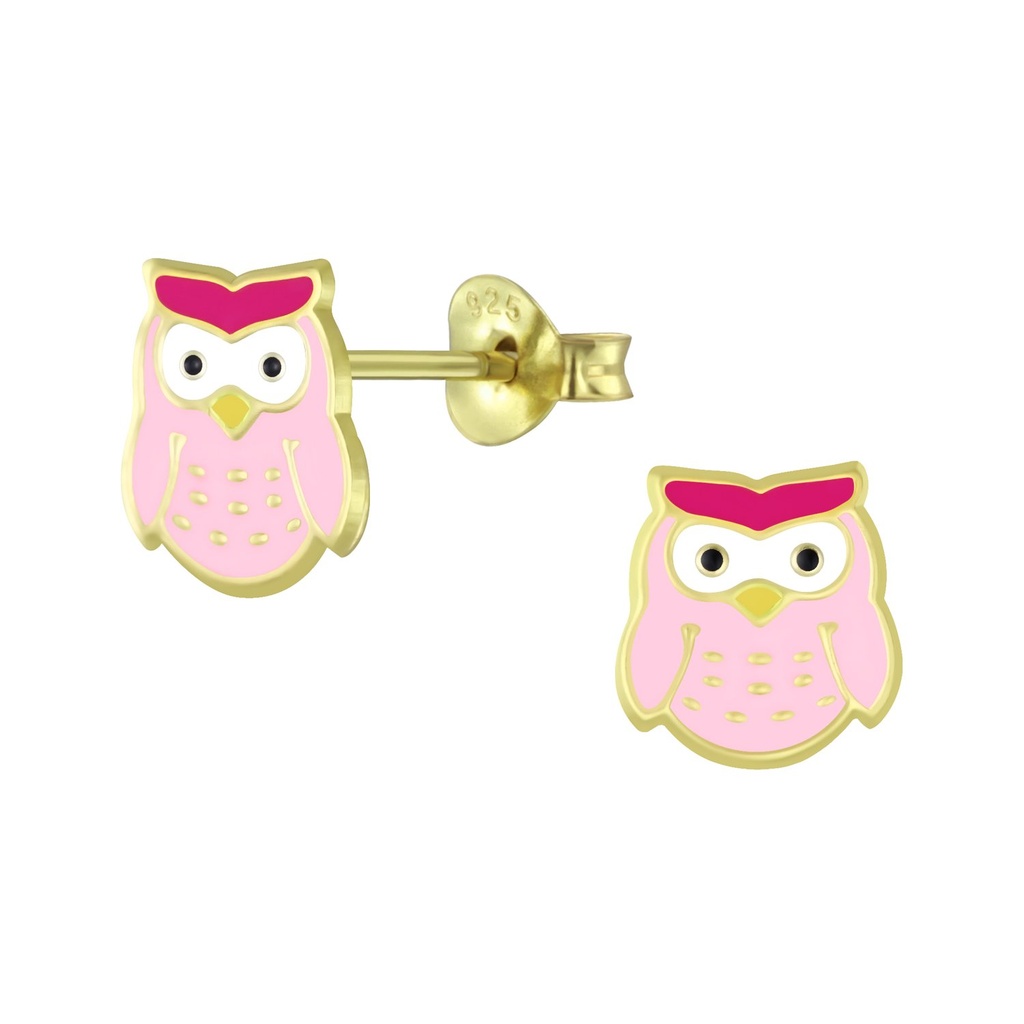 Silver Owl Stud Earrings