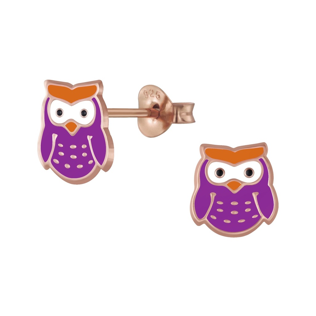 Puces d'oreilles hibou en argent