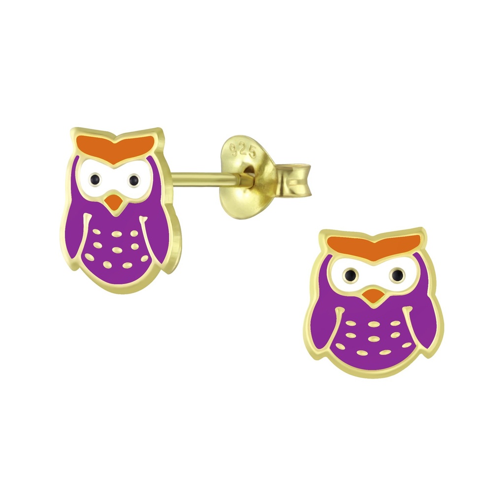 Puces d'oreilles hibou en argent