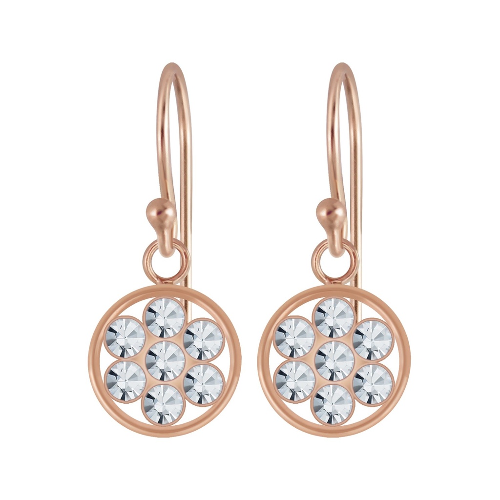 Boucles d'oreilles cercle en argent cristal