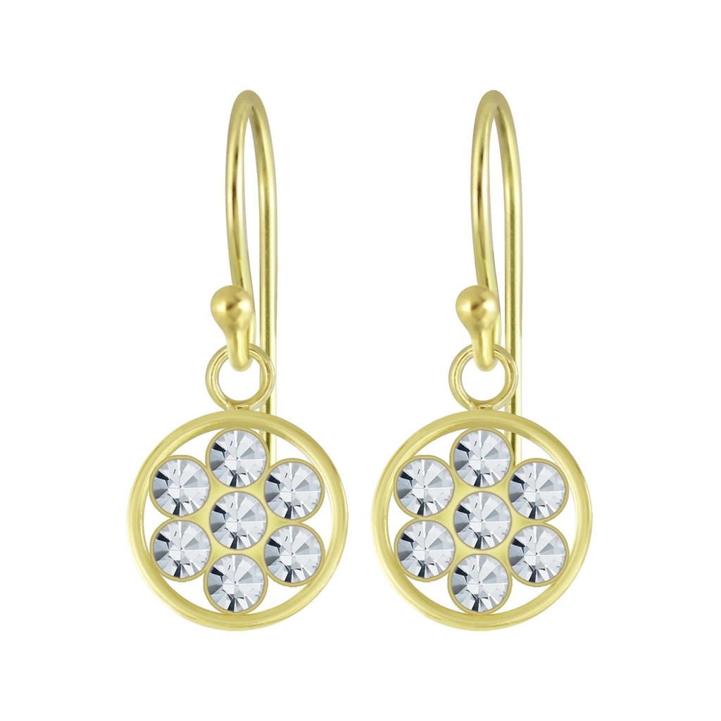 Boucles d'oreilles cercle en argent cristal