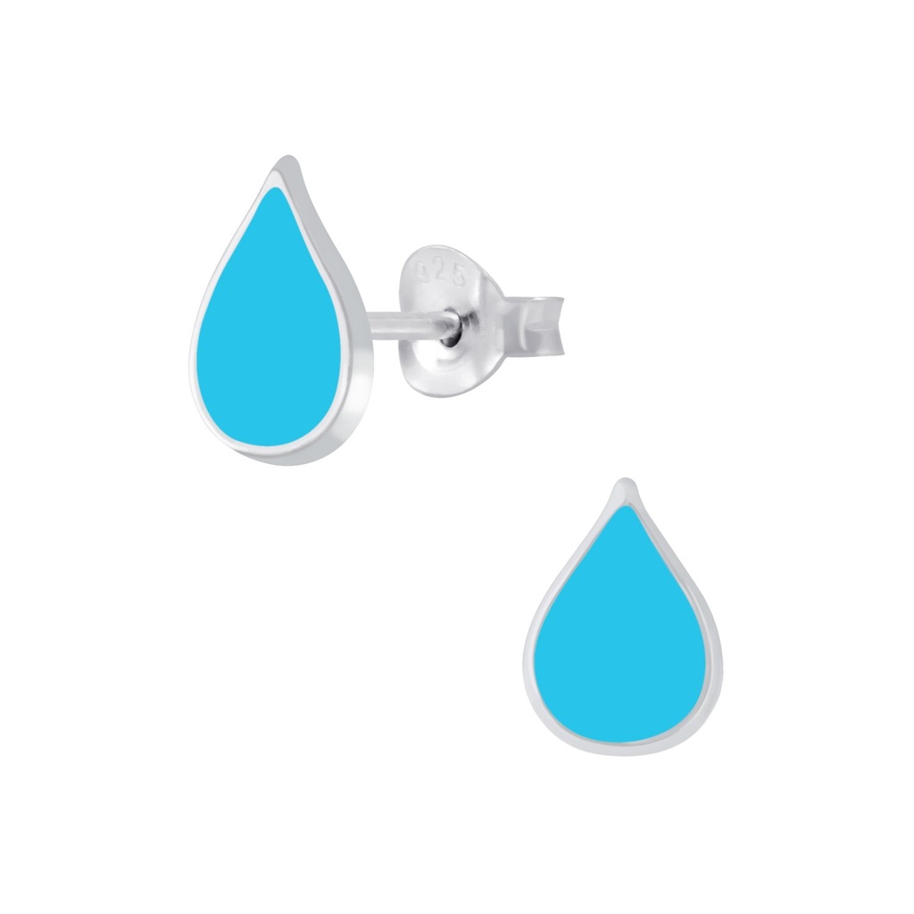 Puces d'oreilles goutte en argent