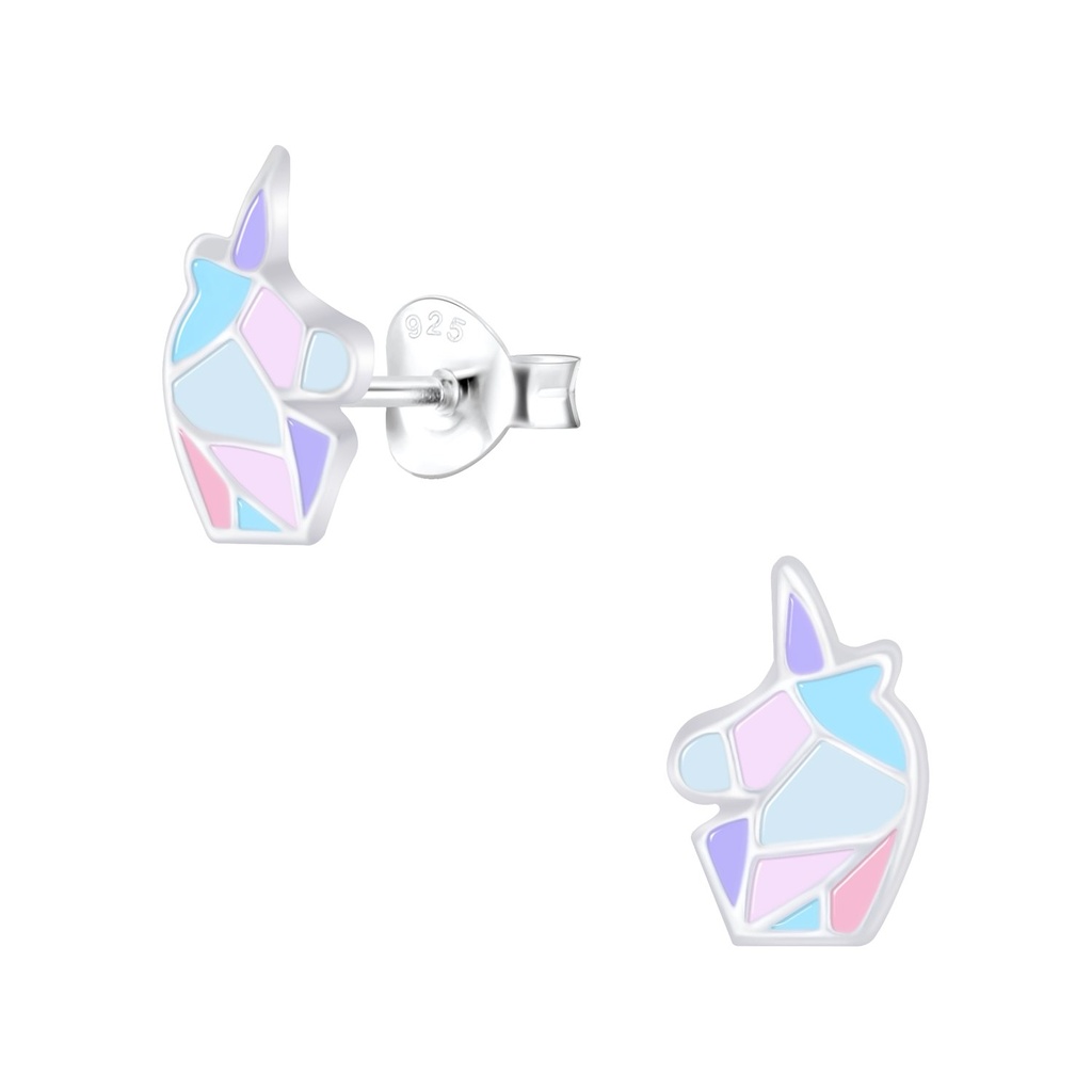 Silver Unicorn Stud Earrings