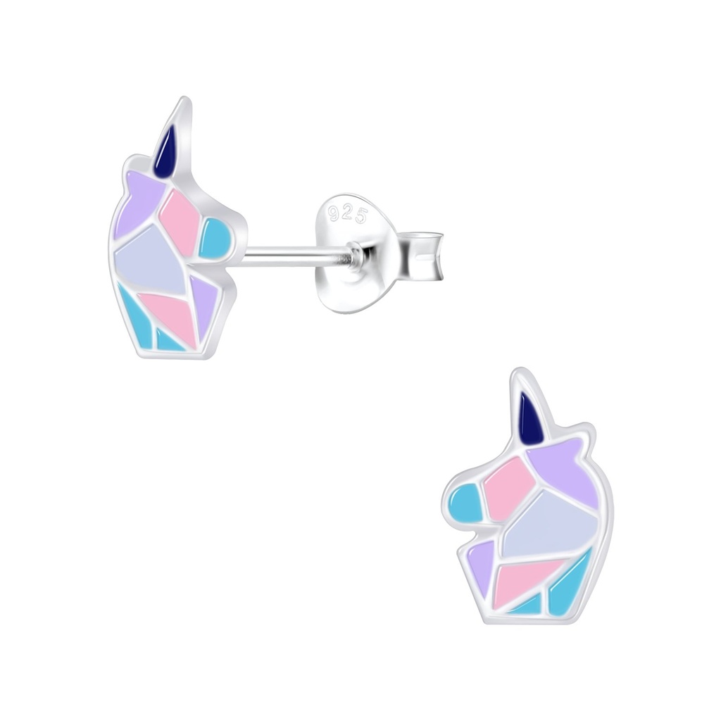 Silver Unicorn Stud Earrings
