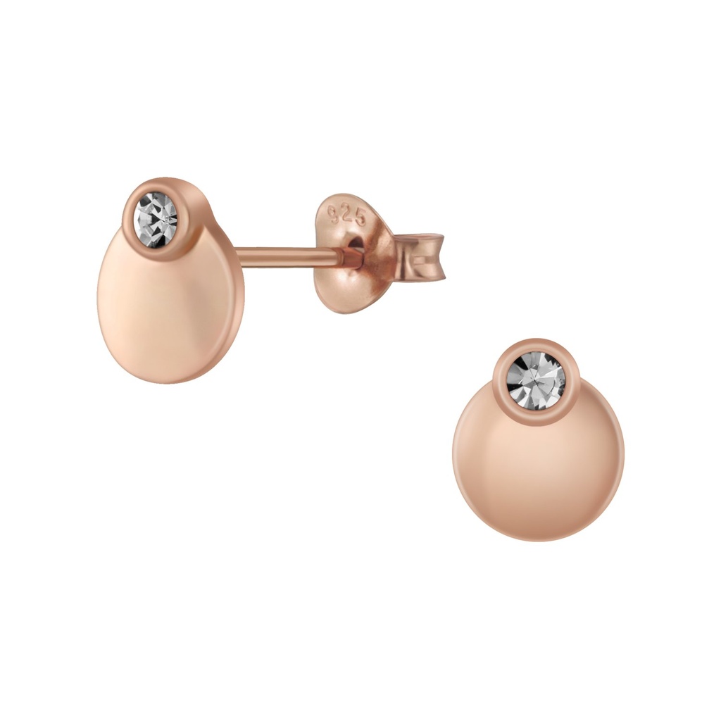 Silver Round Stud Earrings