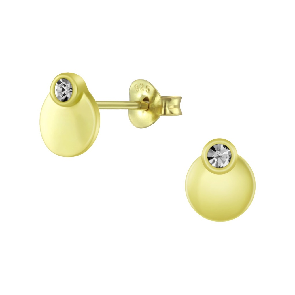 Silver Round Stud Earrings