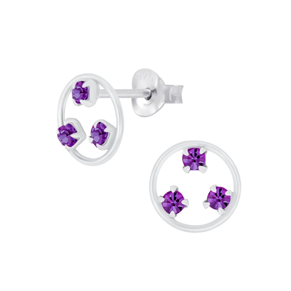 Silver Crystal Stud Earrings