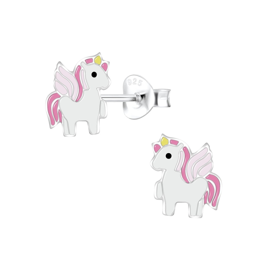 [10009267] Puces d'oreilles licorne en argent
