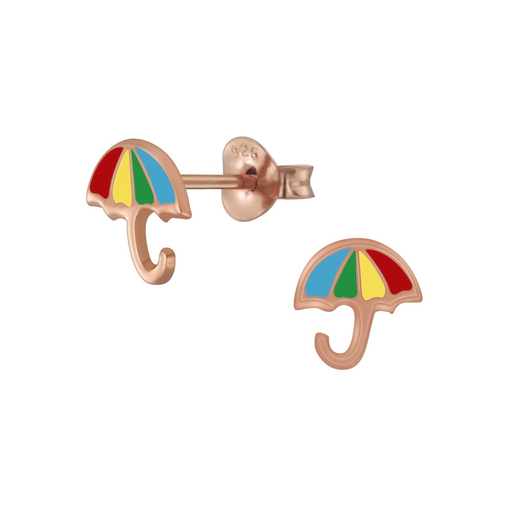 Puces d'oreilles parapluie en argent