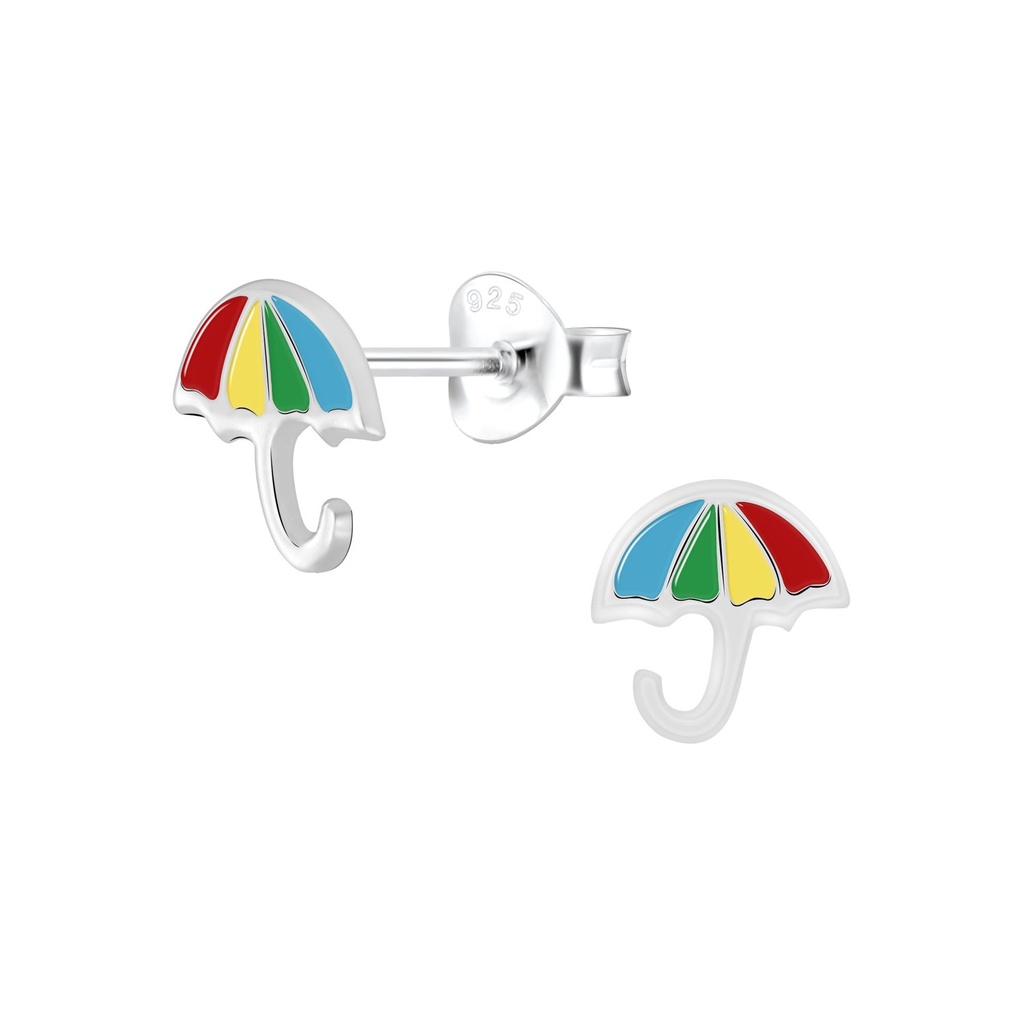 Silver Umbrella Stud Earrings
