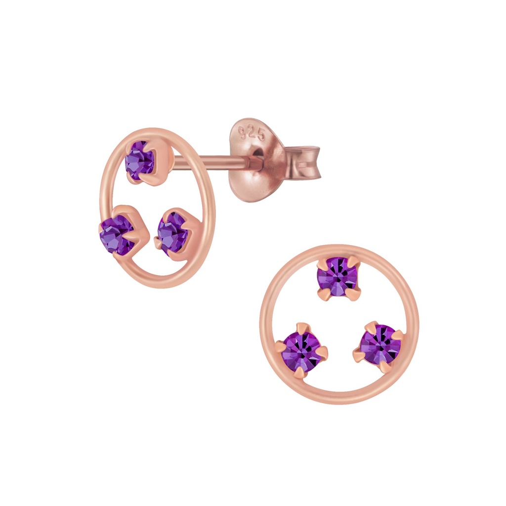 Silver Crystal Stud Earrings