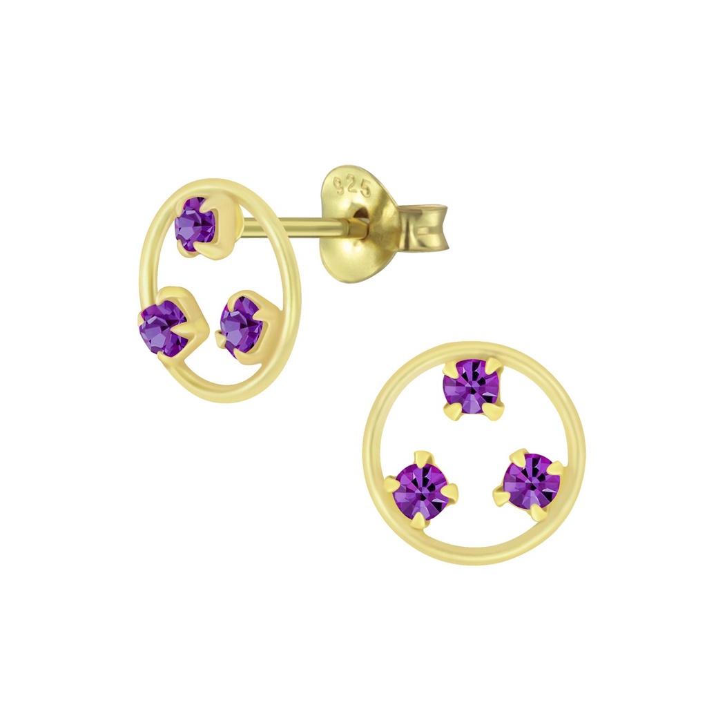 Silver Crystal Stud Earrings
