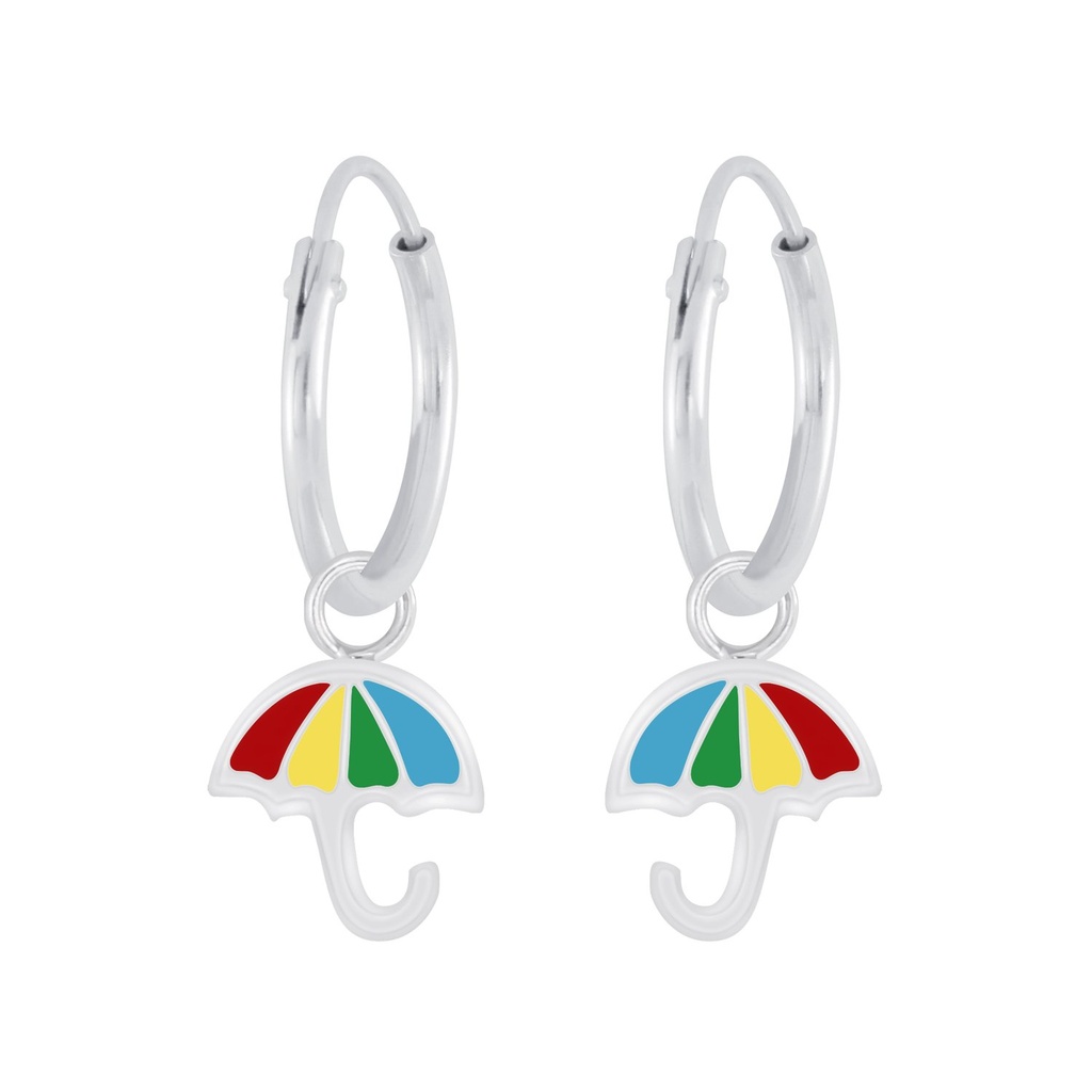 Créoles breloque parapluie en argent