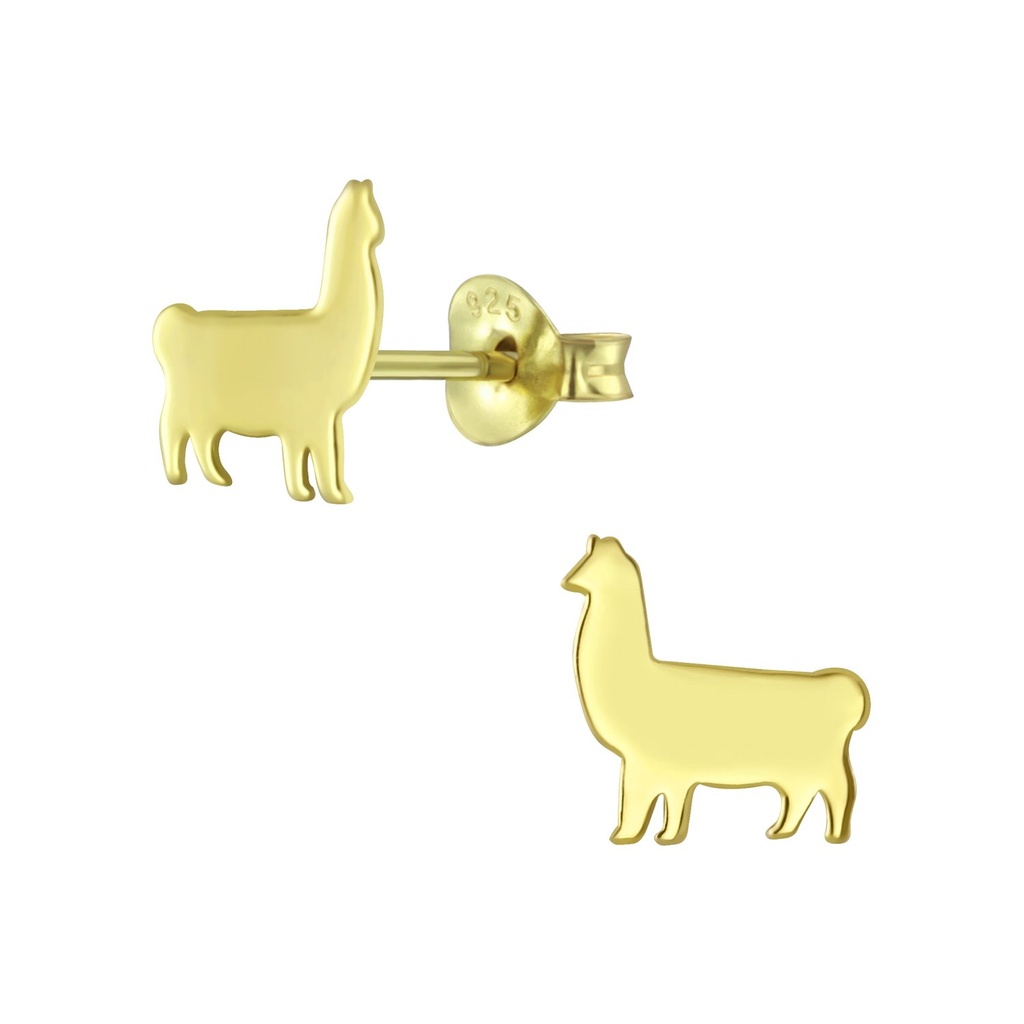 Silver Llama Stud Earrings