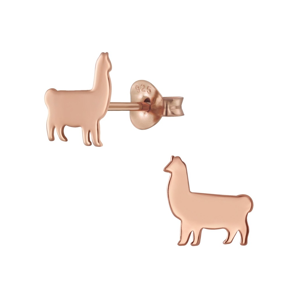 Silver Llama Stud Earrings