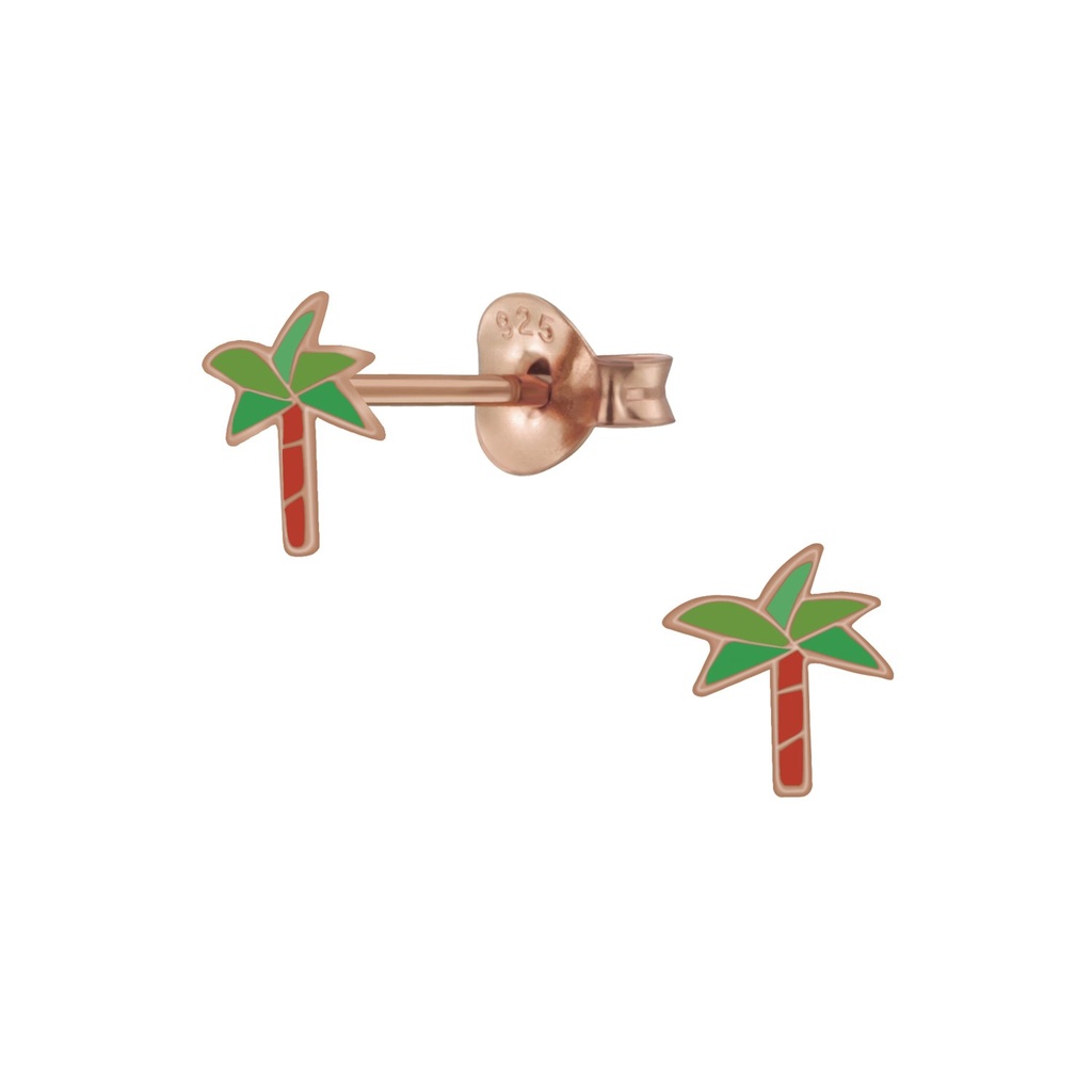 Silver Palm Stud Earrings