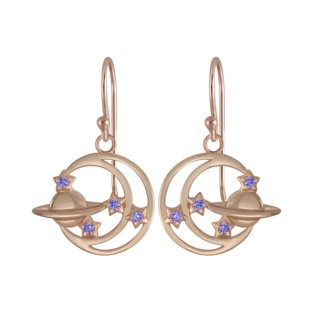 Silver Moon Star Earrings