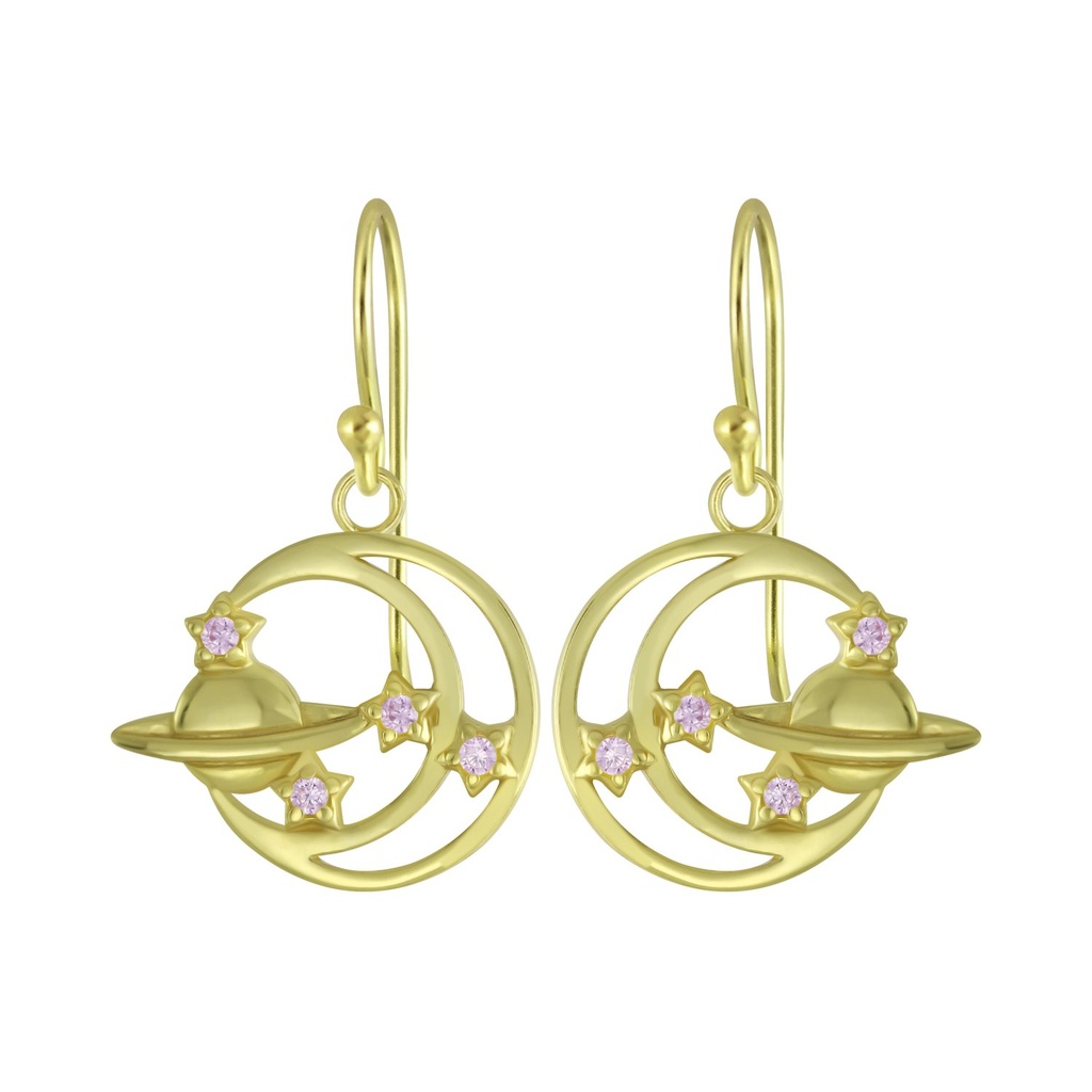 Boucles d'oreilles étoile lune en argent