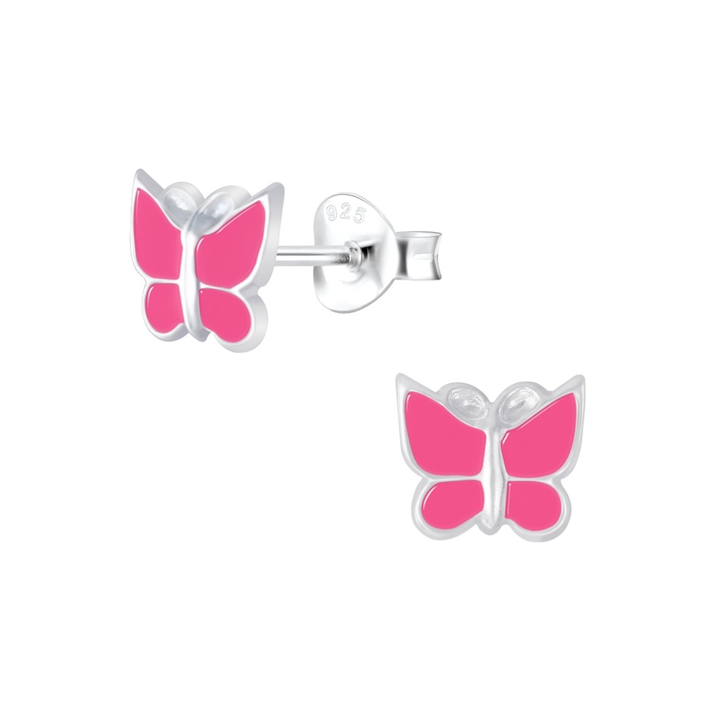 [10009074] Puces d'oreilles papillon en argent