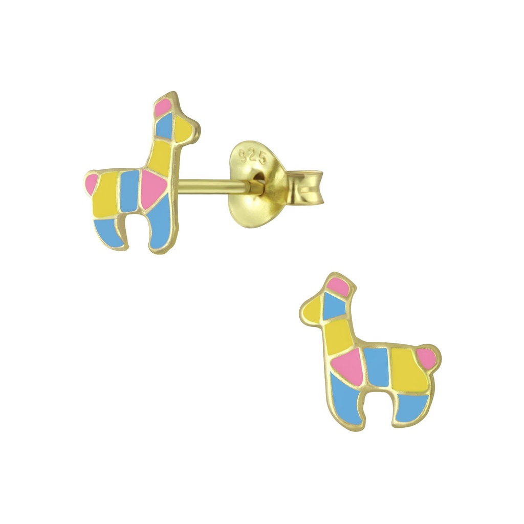 Silver Llama Stud Earrings
