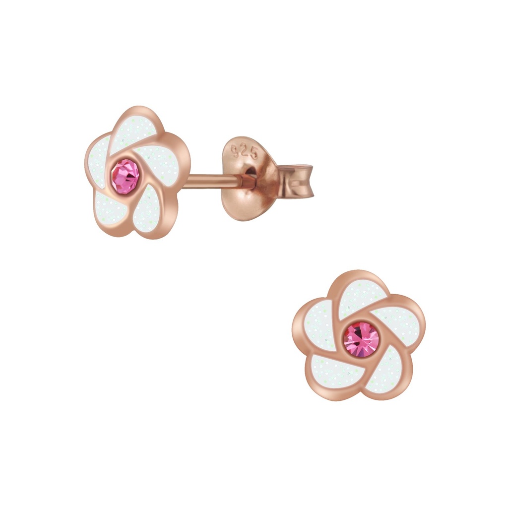 Silver Flower Stud Earrings
