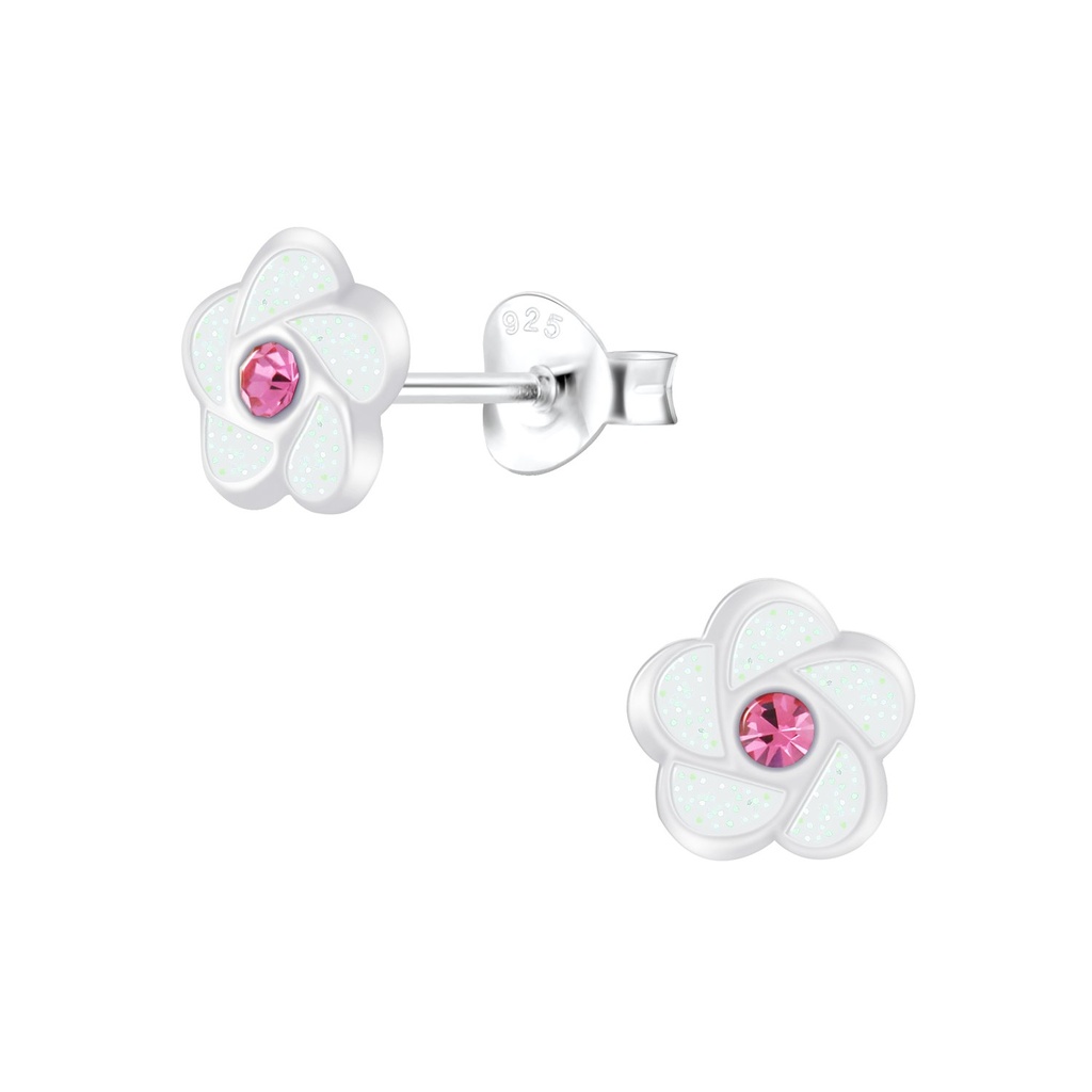 Silver Flower Stud Earrings
