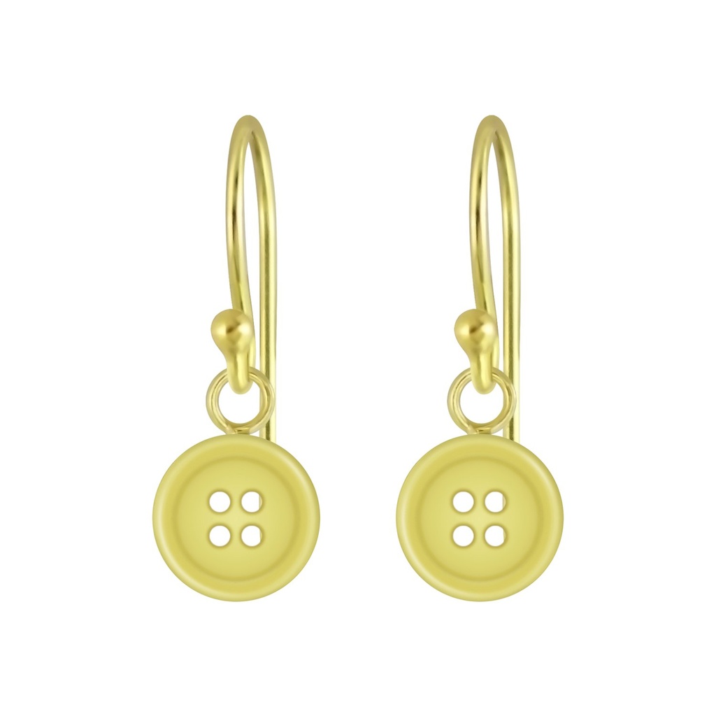 Silver Button Earrings