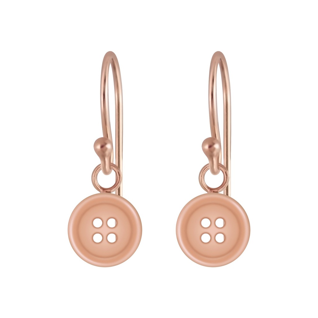 Silver Button Earrings