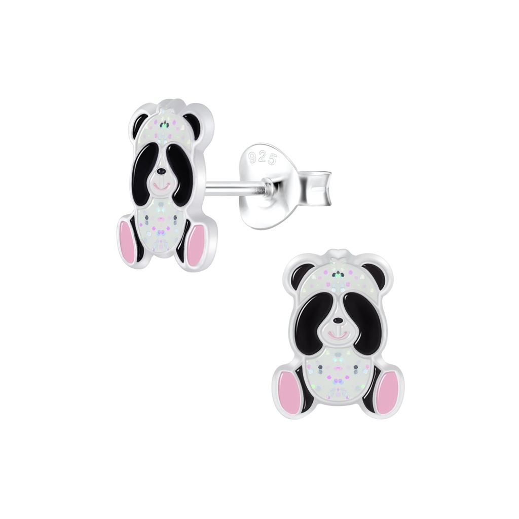 Puces d'oreilles panda en argent